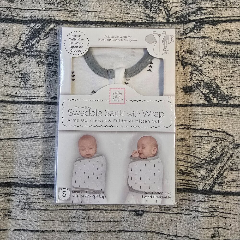 SwaddleDesigns Transitional Swaddle Sack Arms Up Sleeves/ Foldover Mitten Cuffs